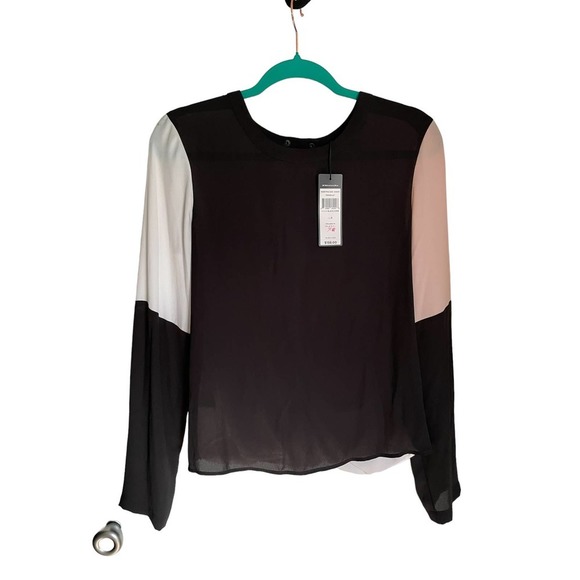 NWT BCBG Maxazria Womens Donella Wrap-Back Color-Block Top Size S - Picture 3 of 12